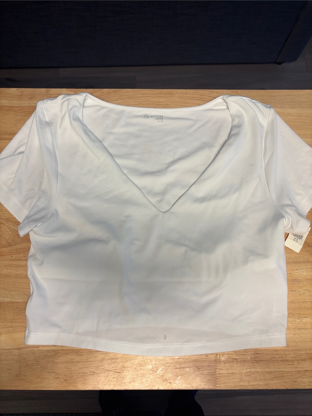 Aerie White V-Neck Short Sleeve Women's Top - Unbranded